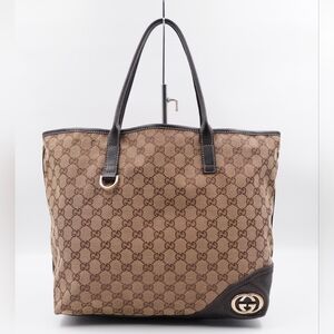 CA57 💚 Gucci Britt GG Canvas Tote